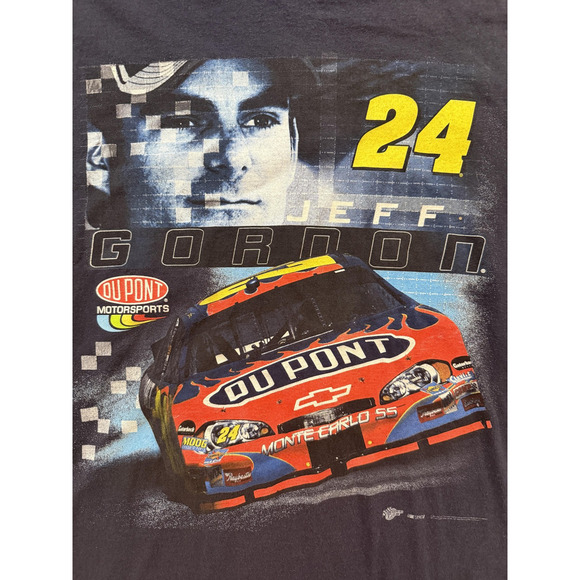 Vintage Jeff Gordon Shirt Mens XL NASCAR DuPont 24 Long Sleeve 90s Front/Arm Hit - Picture 3 of 8
